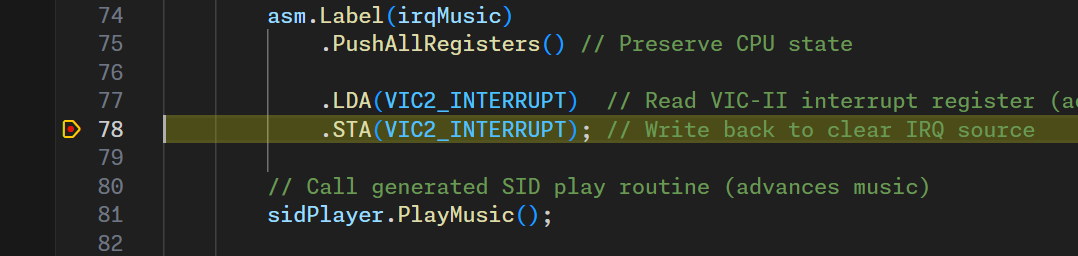 RetroC64 Debugger Breakpoints
